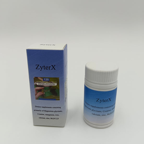 ZyterX Dietary supplements consisting primarily of Magnesium glycinate, Creatine, manganese, iron, calcium, zinc, B6,B12,D3