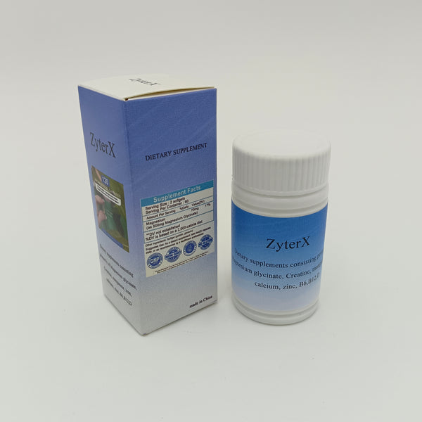 ZyterX Dietary supplements consisting primarily of Magnesium glycinate, Creatine, manganese, iron, calcium, zinc, B6,B12,D3