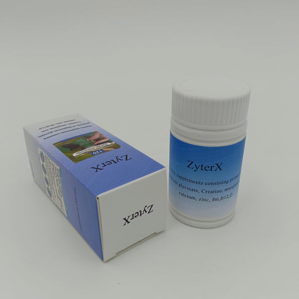 ZyterX Dietary supplements consisting primarily of Magnesium glycinate, Creatine, manganese, iron, calcium, zinc, B6,B12,D3