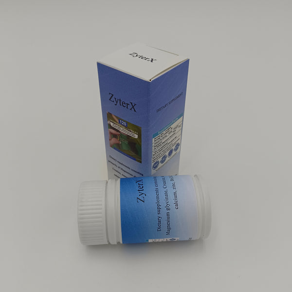ZyterX Dietary supplements consisting primarily of Magnesium glycinate, Creatine, manganese, iron, calcium, zinc, B6,B12,D3