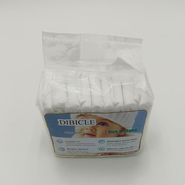 DIBICLE Baby diapers Breathable and Skin-friendly Baby Diapers, Size S, 10 Count