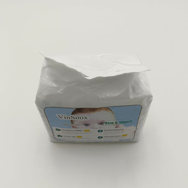 VinSoox Baby diapers Size S baby diapers, 10-piece pack, suitable for newborns to toddlers