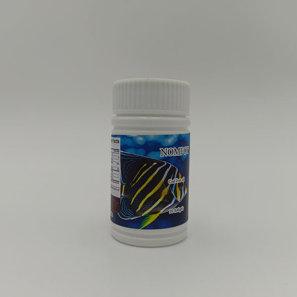 NOMFOT Cod liver oil Natural and healthy cod liver oil soft capsules, 30 capsules