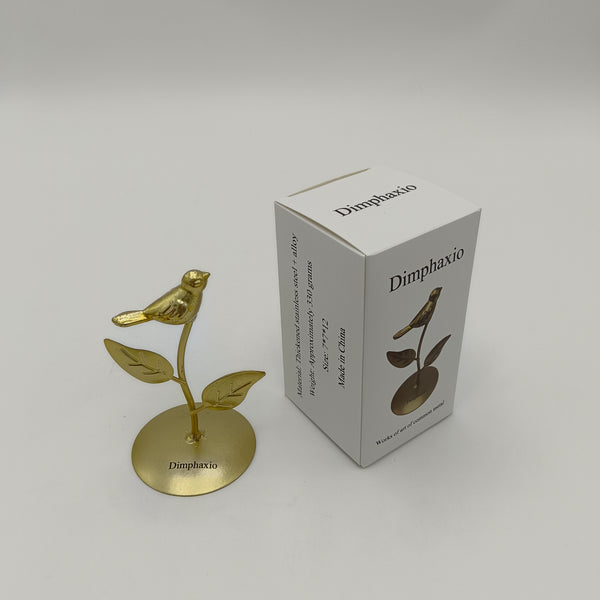 Dimphaxio Works of art of common metal Metal Bird Sculpture, Decorative Desk Figurine