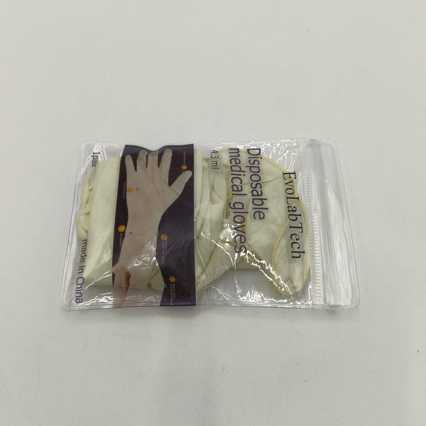 EvoLabTech Medical gloves White Medical Examination Gloves, 4.3 mil Latex, 1 Pair