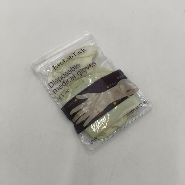 EvoLabTech Medical gloves White Medical Examination Gloves, 4.3 mil Latex, 1 Pair