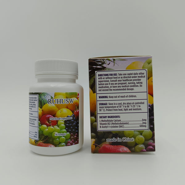 RUHUSW Nutritional supplements Natural Fruit and Vegetable Extract Nutritional Supplement, 50 soft capsules