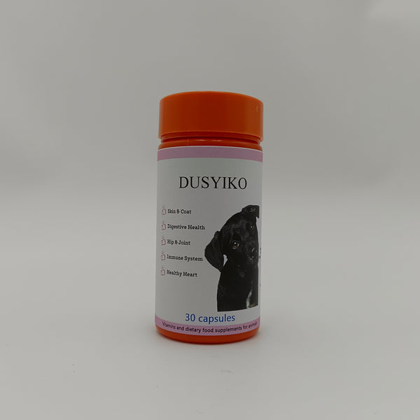 DUSYIKO Vitamins and dietary food supplements for animals 30 comprehensive nutritional supplements for pets, supporting skin and hair, joint, immune and heart health