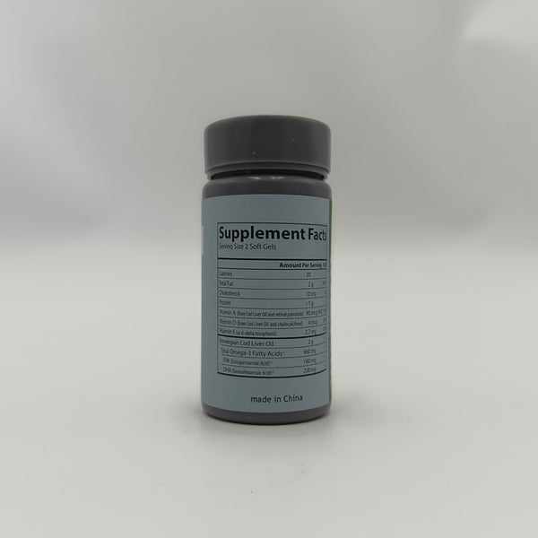 JUCEWEI Cod liver oil 60 soft capsules of cod liver oil, odorless, supporting overall health