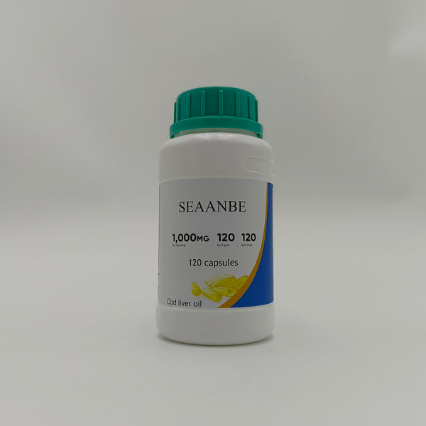 SEAANBE Cod liver oil 120 capsules per pack, Cod liver Oil soft Capsules 1000mg