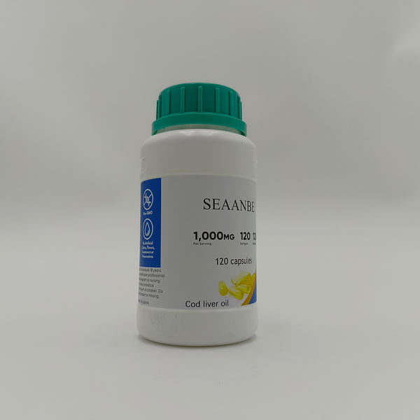 SEAANBE Cod liver oil 120 capsules per pack, Cod liver Oil soft Capsules 1000mg