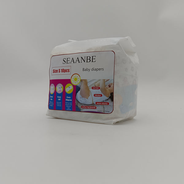 SEAANBE Baby diapers S-size 10-piece baby diapers with easy-to-put on and take off and leak-proof design