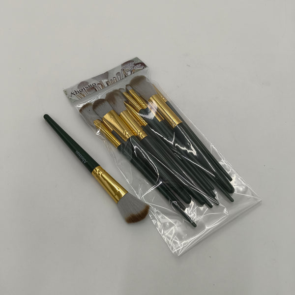 Ahoisuo Make-up brushes Professional Makeup Brush Set, Green Handle with Gold Ferrule