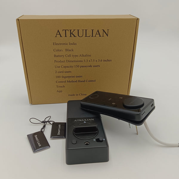 ATKULIAN Electronic locks Black Electronic Smart Lock, 150 Passcode Users, Fingerprint and Card Access