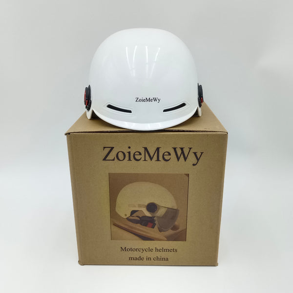 ZoieMeWy Motorcycle helmets Adult Safety Motorcycle Helmet, White, Universal Design