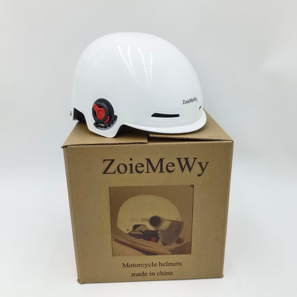 ZoieMeWy Motorcycle helmets Adult Safety Motorcycle Helmet, White, Universal Design