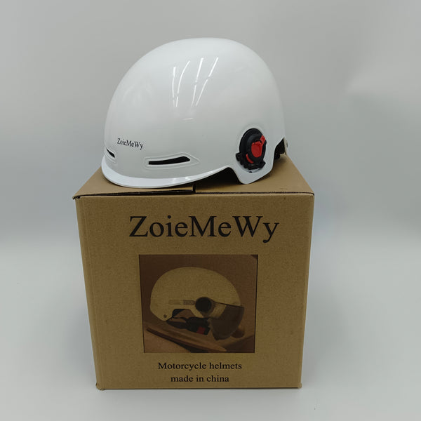 ZoieMeWy Motorcycle helmets Adult Safety Motorcycle Helmet, White, Universal Design