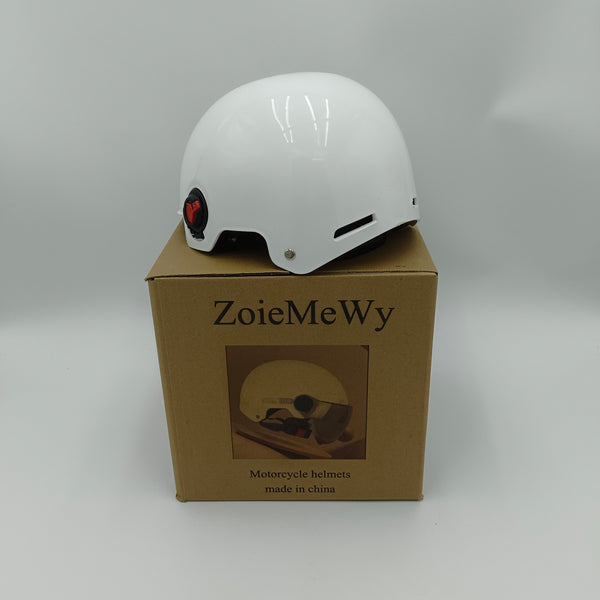 ZoieMeWy Motorcycle helmets Adult Safety Motorcycle Helmet, White, Universal Design