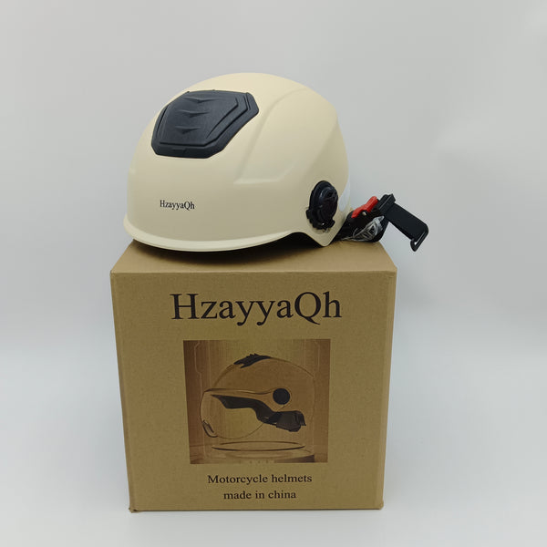HzayyaQh Motorcycle helmets Beige Motorcycle Helmet with Adjustable Straps