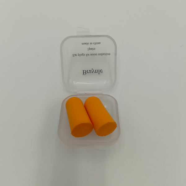 Braynle plugs for noise reduction Reusable Orange Noise Reduction Ear Plugs with Storage Case, 1 Pair