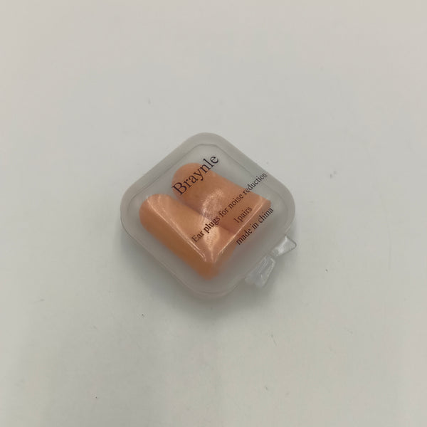 Braynle plugs for noise reduction Reusable Orange Noise Reduction Ear Plugs with Storage Case, 1 Pair