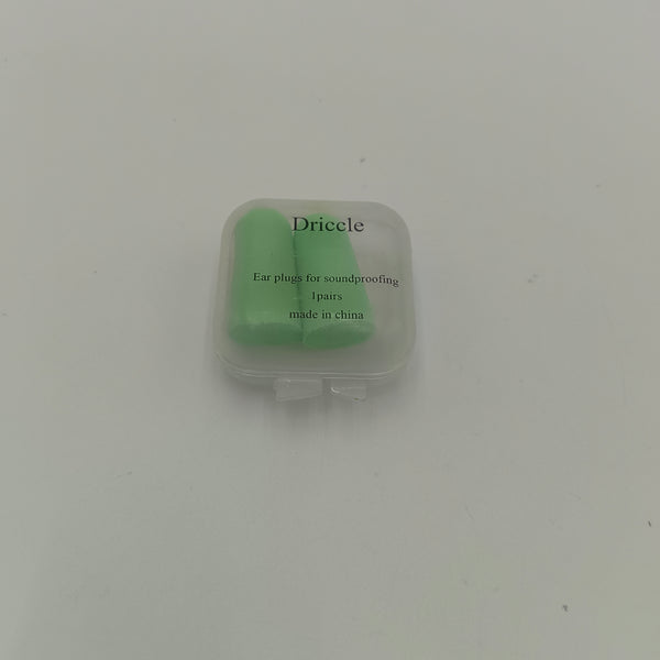 Driccle plugs for soundproofing Foam Ear Plugs for Noise Reduction, 1 Pair, Green with Storage Case
