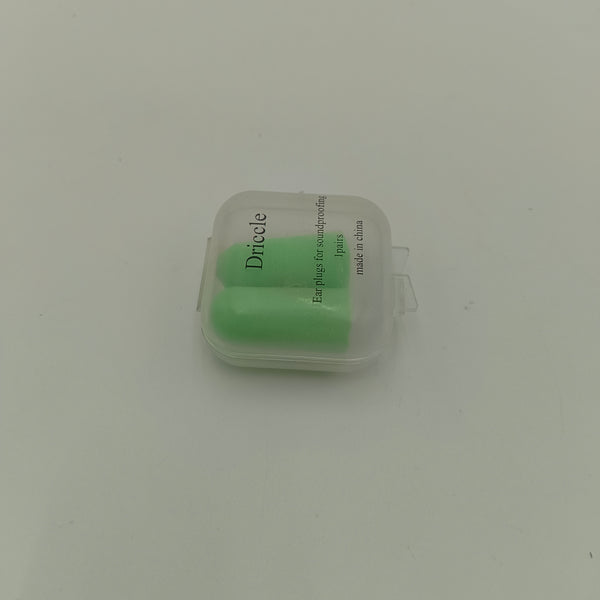 Driccle plugs for soundproofing Foam Ear Plugs for Noise Reduction, 1 Pair, Green with Storage Case