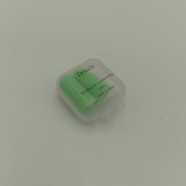 Driccle plugs for soundproofing Foam Ear Plugs for Noise Reduction, 1 Pair, Green with Storage Case
