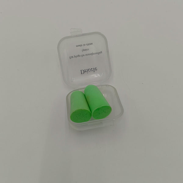 Driccle plugs for soundproofing Foam Ear Plugs for Noise Reduction, 1 Pair, Green with Storage Case