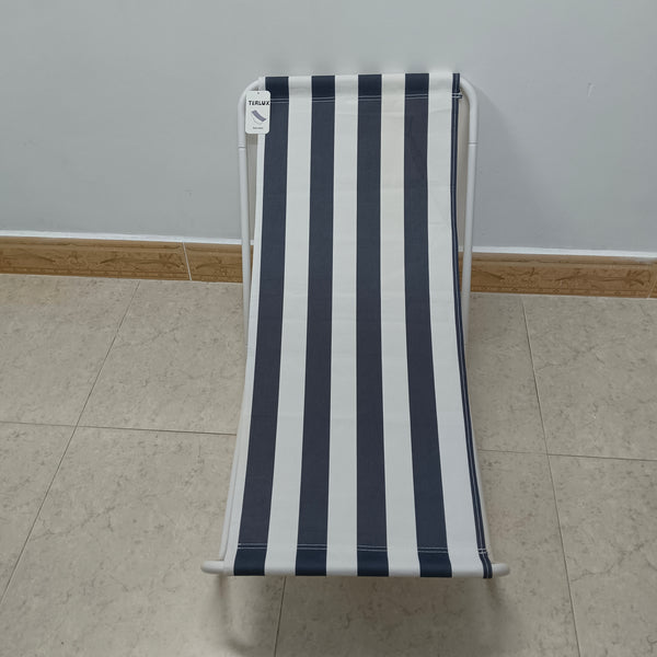 TERLUX Beach chairs Portable Outdoor Beach Chair with Metal Frame, Navy Blue and White Striped