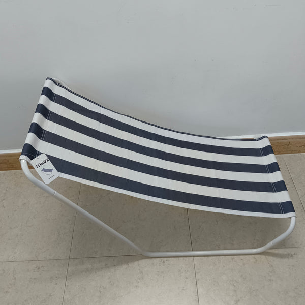 TERLUX Beach chairs Portable Outdoor Beach Chair with Metal Frame, Navy Blue and White Striped