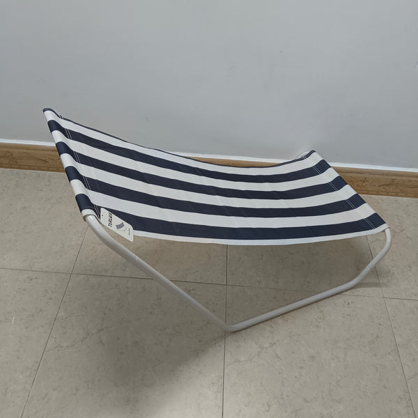 TERLUX Beach chairs Portable Outdoor Beach Chair with Metal Frame, Navy Blue and White Striped