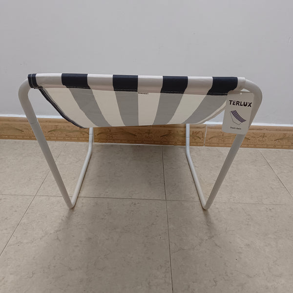 TERLUX Beach chairs Portable Outdoor Beach Chair with Metal Frame, Navy Blue and White Striped
