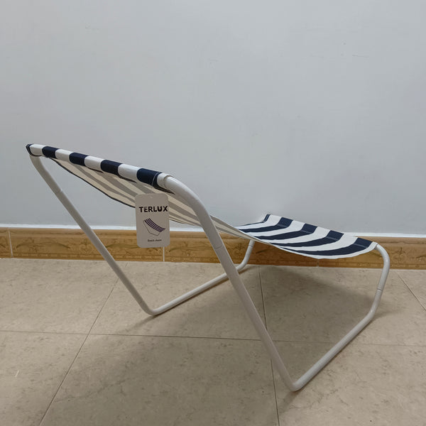 TERLUX Beach chairs Portable Outdoor Beach Chair with Metal Frame, Navy Blue and White Striped