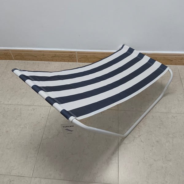 TERLUX Beach chairs Portable Outdoor Beach Chair with Metal Frame, Navy Blue and White Striped