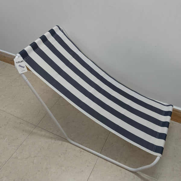 TERLUX Beach chairs Portable Outdoor Beach Chair with Metal Frame, Navy Blue and White Striped