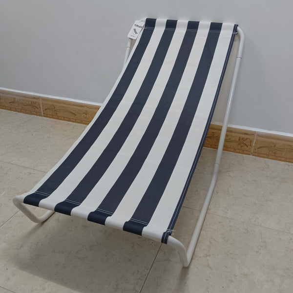 TERLUX Beach chairs Portable Outdoor Beach Chair with Metal Frame, Navy Blue and White Striped