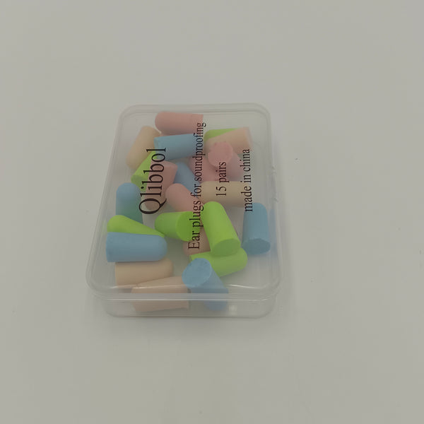 Qlibbol Ear plugs for soundproofing Multi-purpose colorful earplugs, 15 pairs