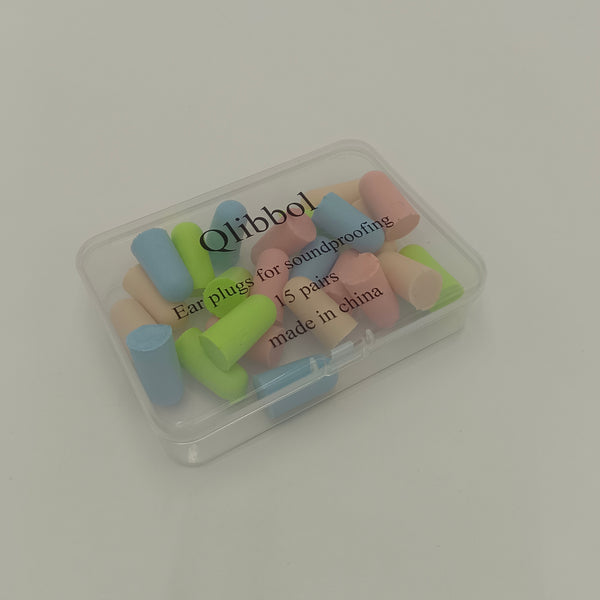 Qlibbol Ear plugs for soundproofing Multi-purpose colorful earplugs, 15 pairs