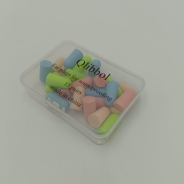 Qlibbol Ear plugs for soundproofing Multi-purpose colorful earplugs, 15 pairs