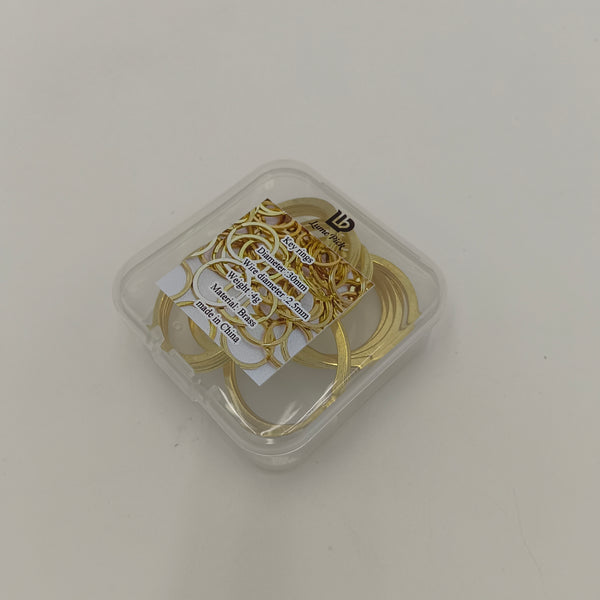 Lume Pick Key rings Brass Key Rings, 30mm Diameter, 2.5mm Wire Thickness