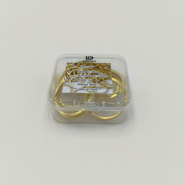 Lume Pick Key rings Brass Key Rings, 30mm Diameter, 2.5mm Wire Thickness