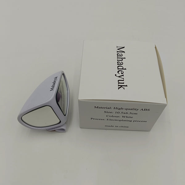 Mahadeyuk Rearview mirrors for automobiles White ABS Car Rearview Mirror, 10.5 x 6.5 cm, Universal Mount