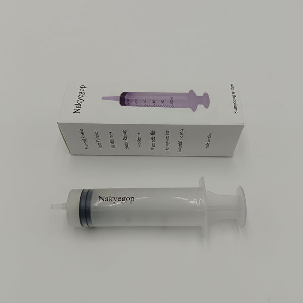 Nakyegop Shampooing syringes 60ml Capacity, Clear Plastic Syringe