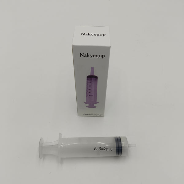 Nakyegop Shampooing syringes 60ml Capacity, Clear Plastic Syringe