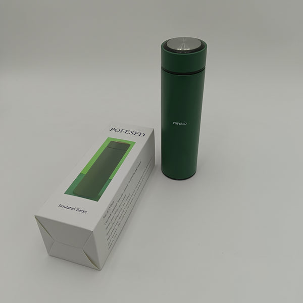 POFESED Insulated flasks Stainless Steel Insulated Flask, 6.5x23cm, Hot & Cold Thermos, Green