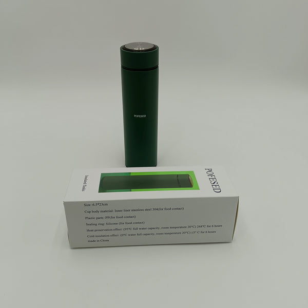 POFESED Insulated flasks Stainless Steel Insulated Flask, 6.5x23cm, Hot & Cold Thermos, Green