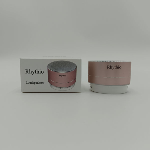 Rhythio Loudspeakers Portable Bluetooth Speaker, Rose Gold Metal, 2-3 Hour Battery Life