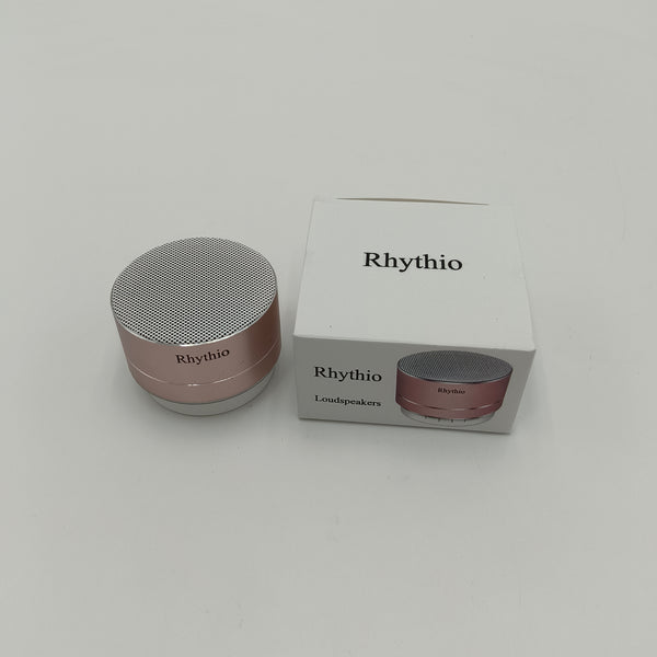 Rhythio Loudspeakers Portable Bluetooth Speaker, Rose Gold Metal, 2-3 Hour Battery Life