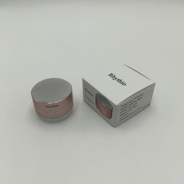 Rhythio Loudspeakers Portable Bluetooth Speaker, Rose Gold Metal, 2-3 Hour Battery Life